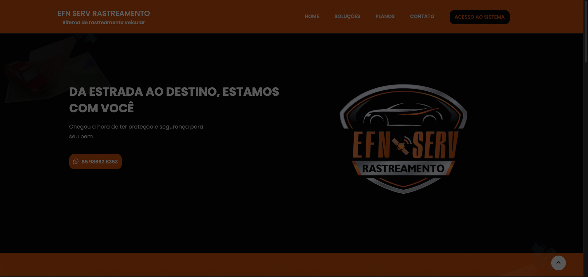 Plataforma de Rastreamento Veicular EFN Rastreamento + Landing Page